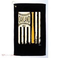 Classic Oakland Baseball Flag Patriotic Baseball Golf Towel thumb 0