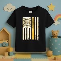 Classic Oakland Baseball Flag Patriotic Baseball Toddler T-Shirt thumb 3