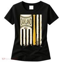 Classic Oakland Baseball Flag Patriotic Baseball Women's T-Shirt thumb 0