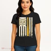 Classic Oakland Baseball Flag Patriotic Baseball Women's T-Shirt thumb 4