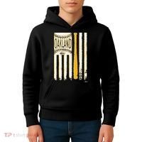 Classic Oakland Baseball Flag Patriotic Baseball Kids Hoodie thumb 4