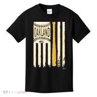 Classic Oakland Baseball Flag Patriotic Baseball Kids T-Shirt thumb 0