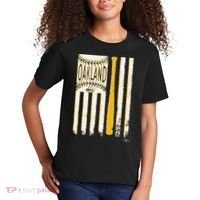 Classic Oakland Baseball Flag Patriotic Baseball Kids T-Shirt thumb 2