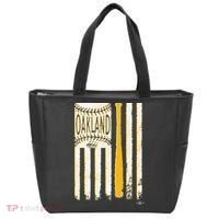 Classic Oakland Baseball Flag Patriotic Baseball Tote Bag thumb 0