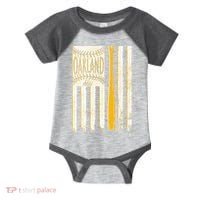 Classic Oakland Baseball Flag Patriotic Baseball Infant Baby Jersey Bodysuit thumb 0