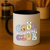 Cool Oncologists Club Oncology Practitioner Squad Groovy Gift Coffee Mug thumb 4