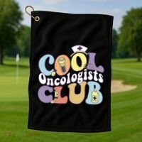 Cool Oncologists Club Oncology Practitioner Squad Groovy Gift Golf Towel thumb 1