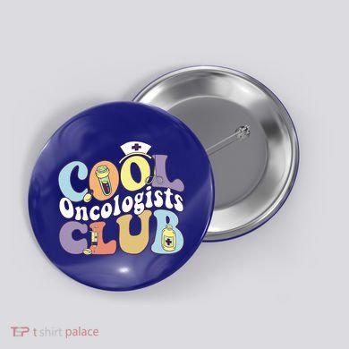 Cool Oncologists Club Oncology Practitioner Squad Groovy Gift Button