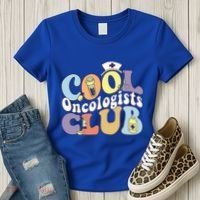 Cool Oncologists Club Oncology Practitioner Squad Groovy Gift Women's T-Shirt thumb 3