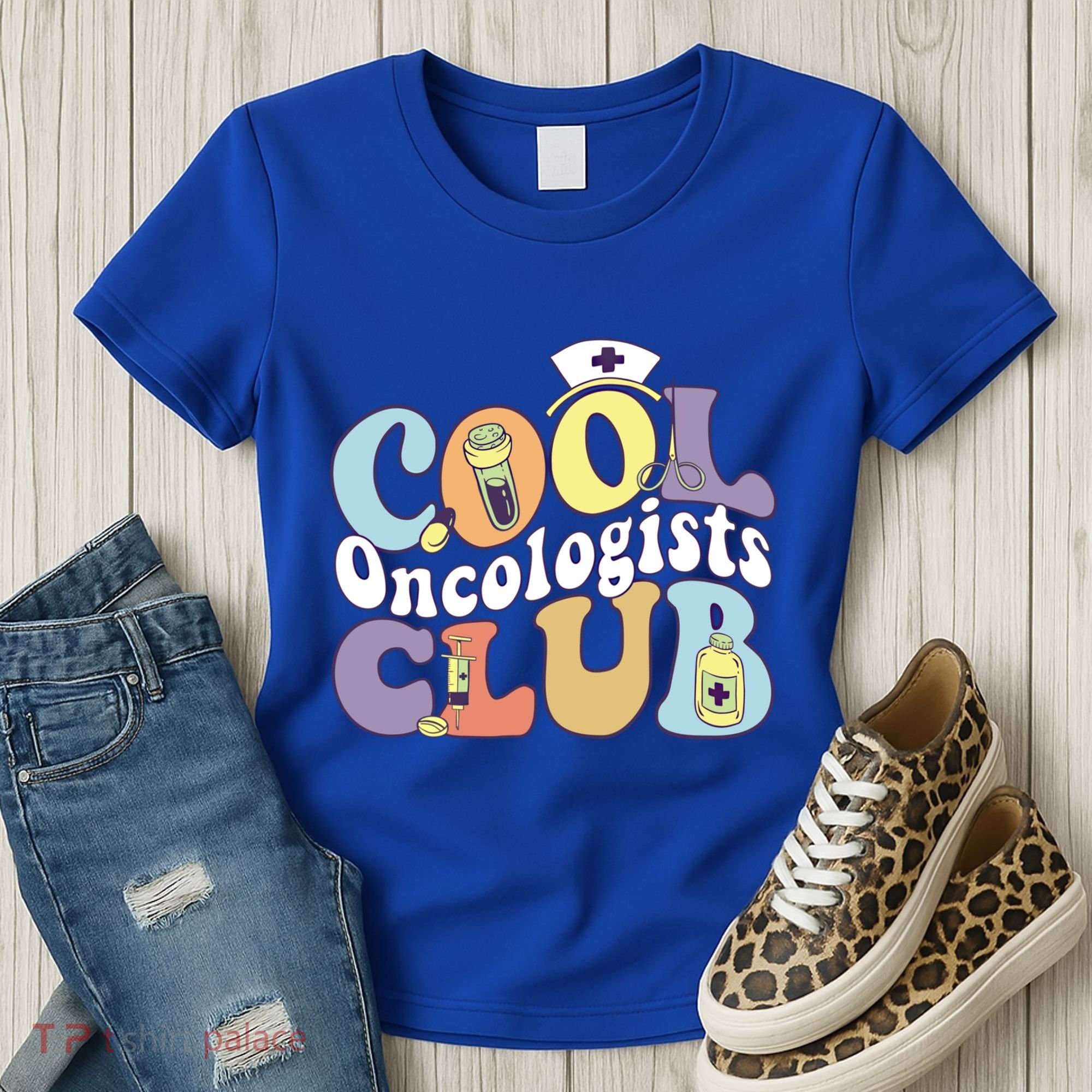 Cool Oncologists Club Oncology Practitioner Squad Groovy Gift Women's T-Shirt