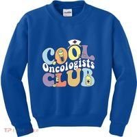 Cool Oncologists Club Oncology Practitioner Squad Groovy Gift Kids Sweatshirt thumb 0