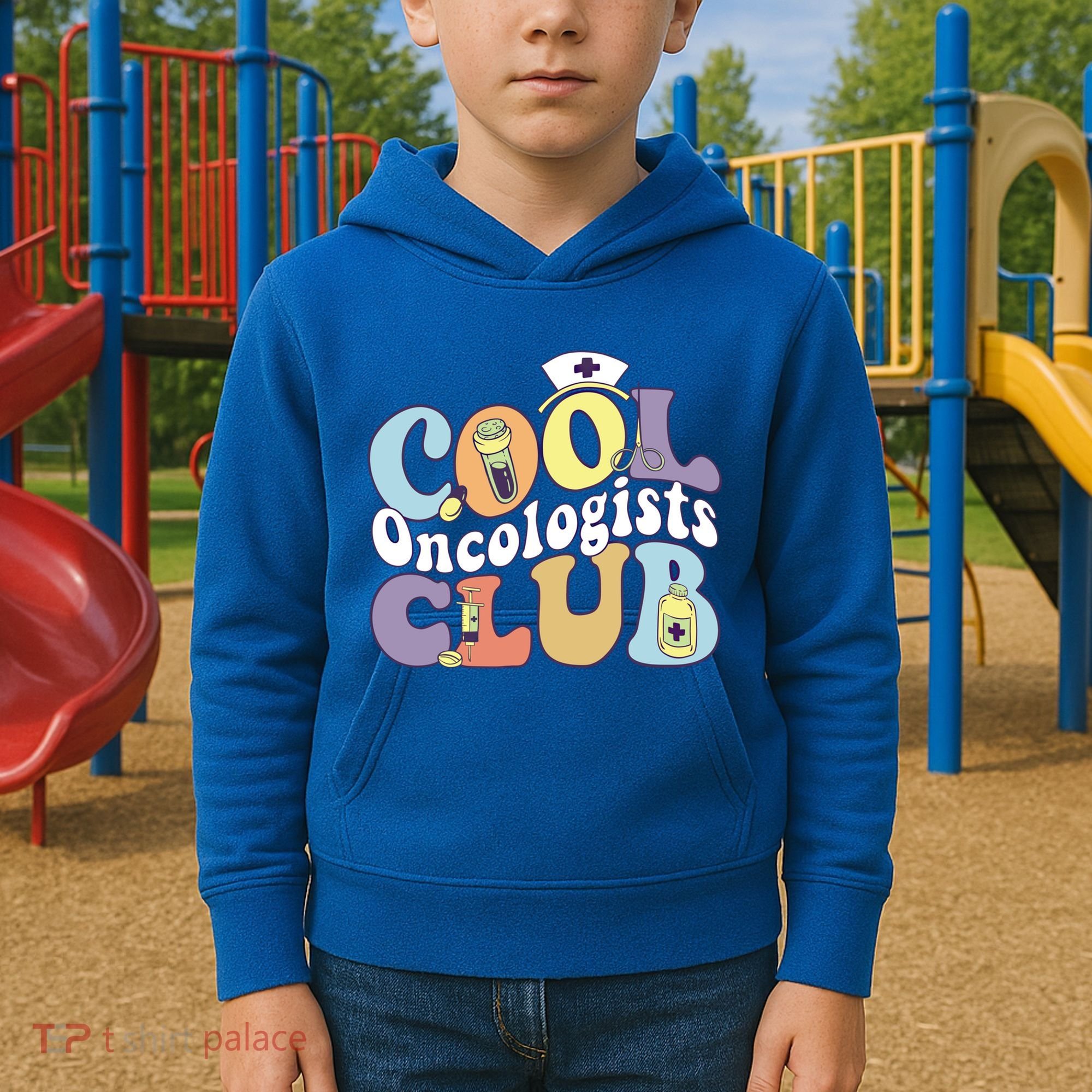 Cool Oncologists Club Oncology Practitioner Squad Groovy Gift Kids Hoodie