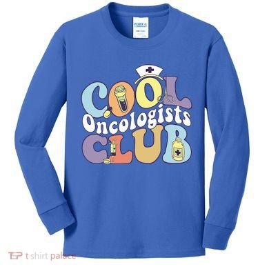 Cool Oncologists Club Oncology Practitioner Squad Groovy Gift Kids Long Sleeve Shirt