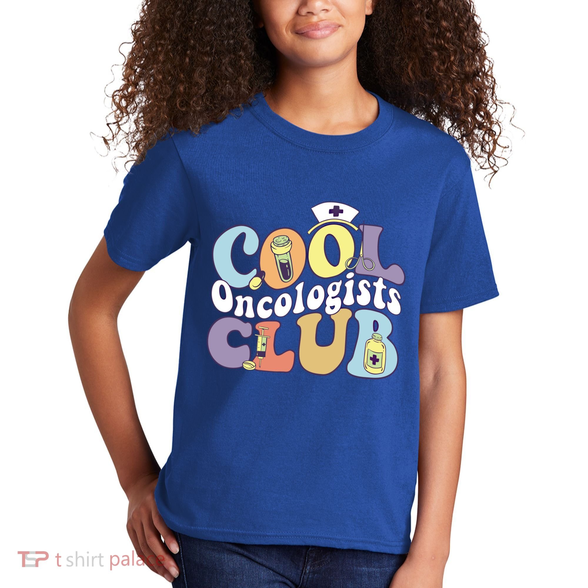 Cool Oncologists Club Oncology Practitioner Squad Groovy Gift Kids T-Shirt