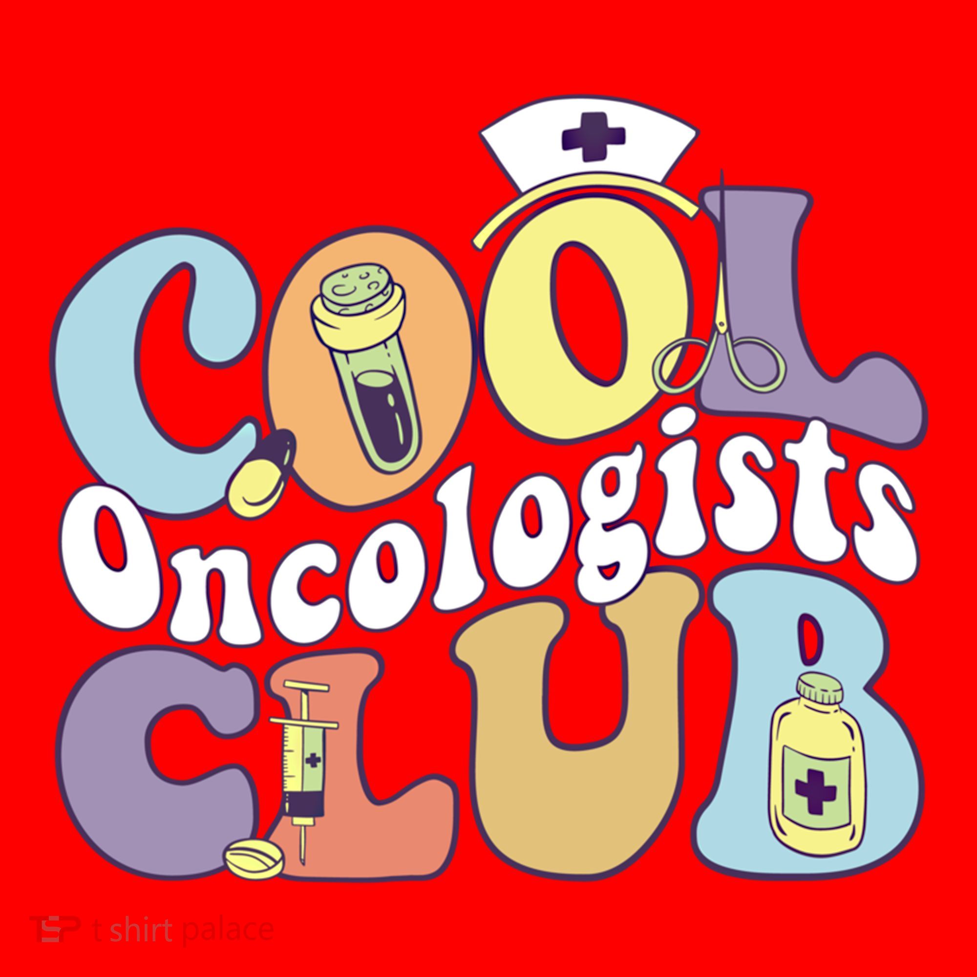 Cool Oncologists Club Oncology Practitioner Squad Groovy Gift Santa Hat