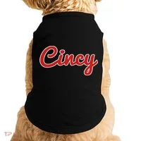Cincinnati Ohio Classic Red Script Cincy City Doggie Tank thumb 0