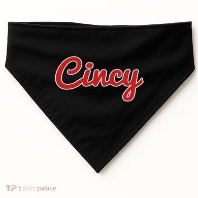 Cincinnati Ohio Classic Red Script Cincy City USA-Made Doggie Bandana