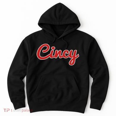 Cincinnati Ohio Classic Red Script Cincy City Hoodie