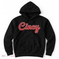 Cincinnati Ohio Classic Red Script Cincy City Hoodie thumb 0
