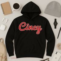 Cincinnati Ohio Classic Red Script Cincy City Hoodie thumb 3