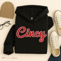 Cincinnati Ohio Classic Red Script Cincy City Hoodie thumb 4
