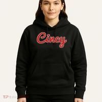 Cincinnati Ohio Classic Red Script Cincy City Hoodie thumb 5