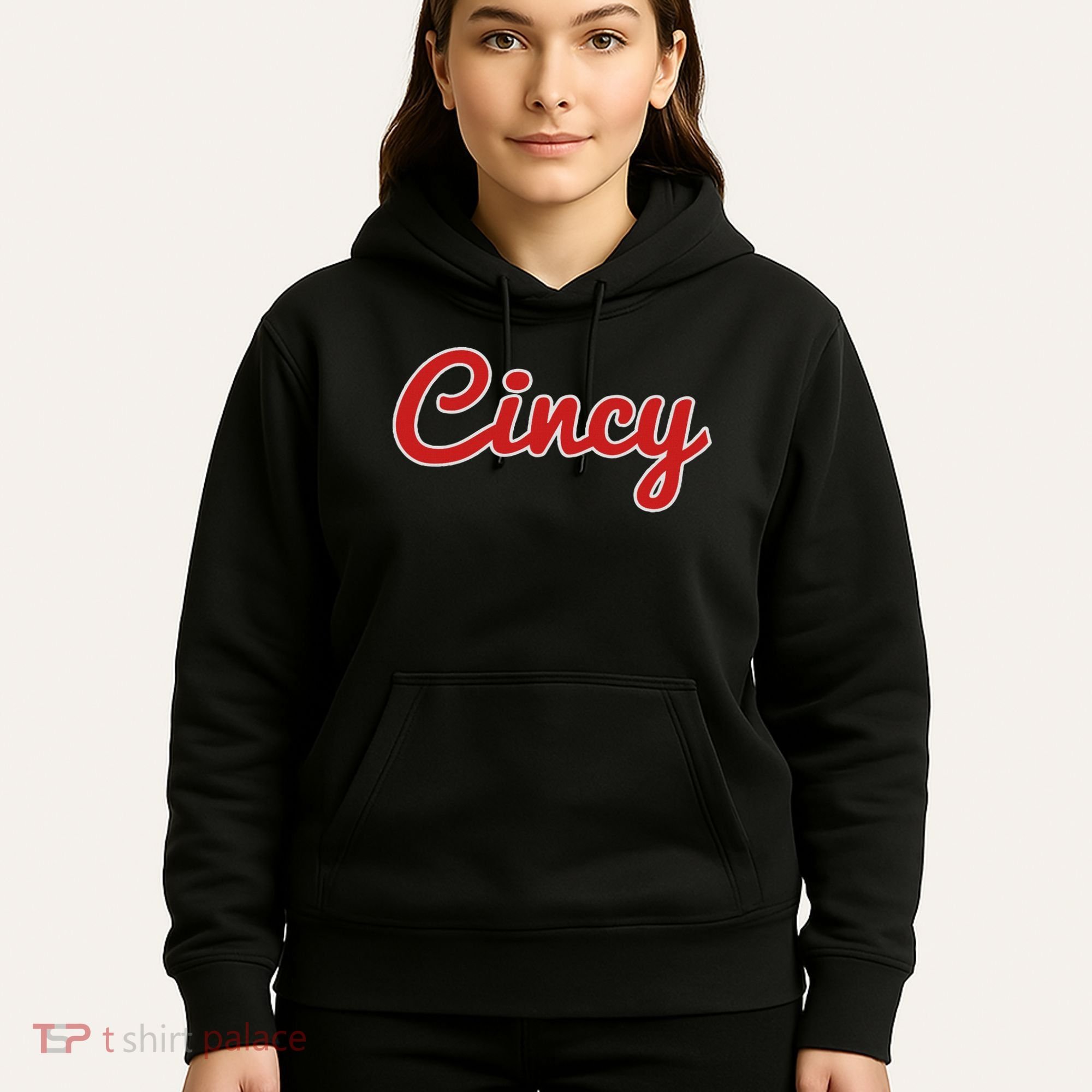 Cincinnati Ohio Classic Red Script Cincy City Hoodie