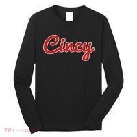 Cincinnati Ohio Classic Red Script Cincy City Long Sleeve Shirt thumb 0