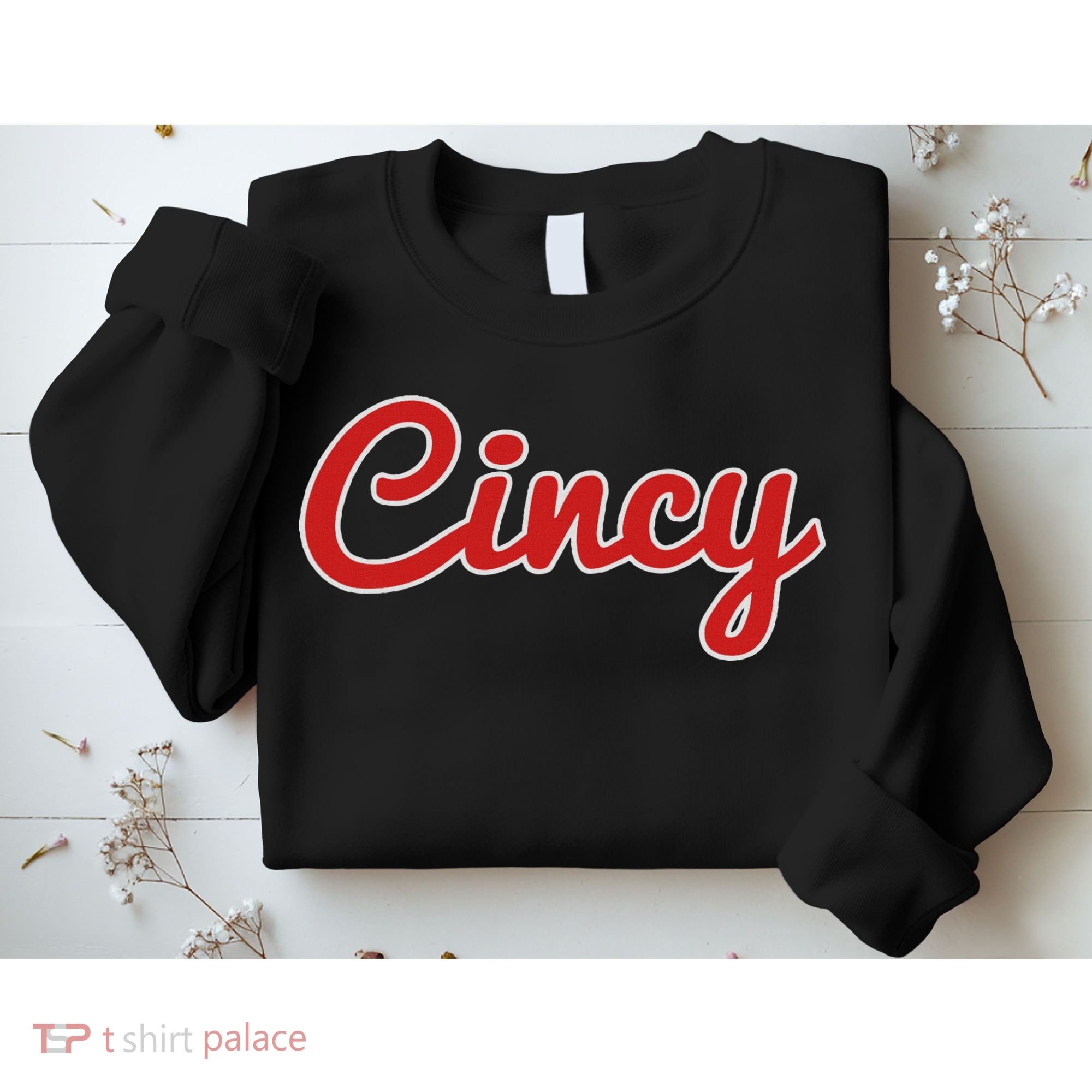 Cincinnati Ohio Classic Red Script Cincy City Sweatshirt