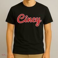 Cincinnati Ohio Classic Red Script Cincy City T-Shirt thumb 3