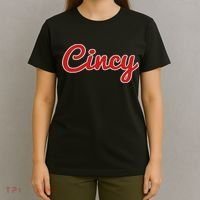 Cincinnati Ohio Classic Red Script Cincy City T-Shirt thumb 4