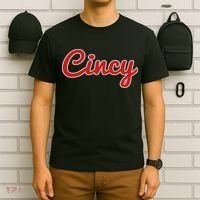 Cincinnati Ohio Classic Red Script Cincy City T-Shirt thumb 6