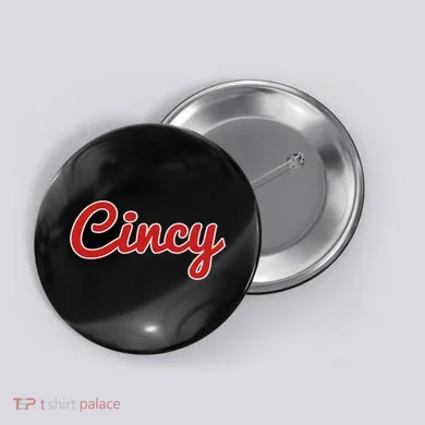 Cincinnati Ohio Classic Red Script Cincy City Button