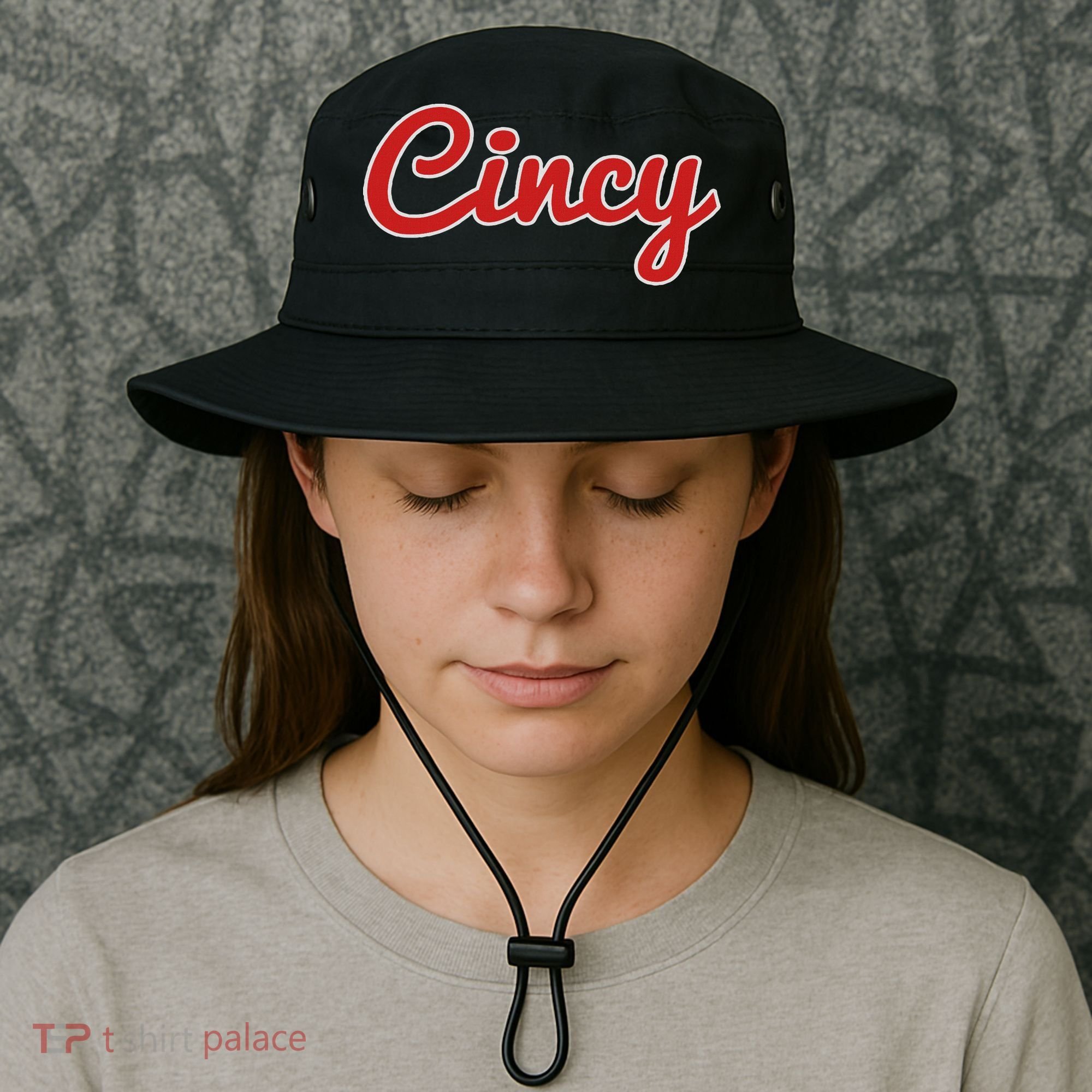 Cincinnati Ohio Classic Red Script Cincy City Bucket Hat