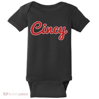 Cincinnati Ohio Classic Red Script Cincy City Baby Bodysuit