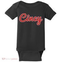 Cincinnati Ohio Classic Red Script Cincy City Baby Bodysuit thumb 0