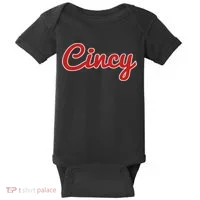 Cincinnati Ohio Classic Red Script Cincy City Baby Bodysuit thumb 0