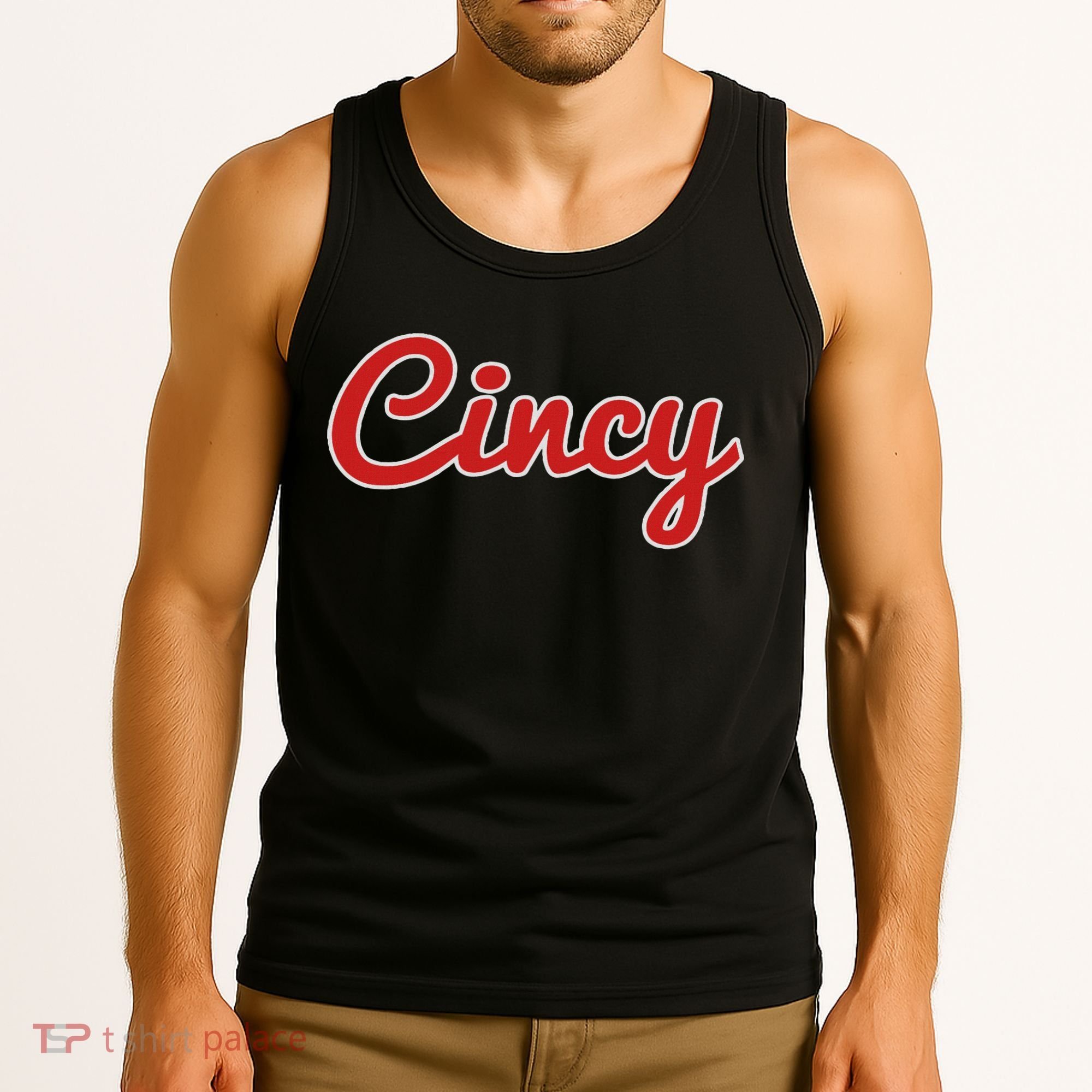 Cincinnati Ohio Classic Red Script Cincy City Tank Top