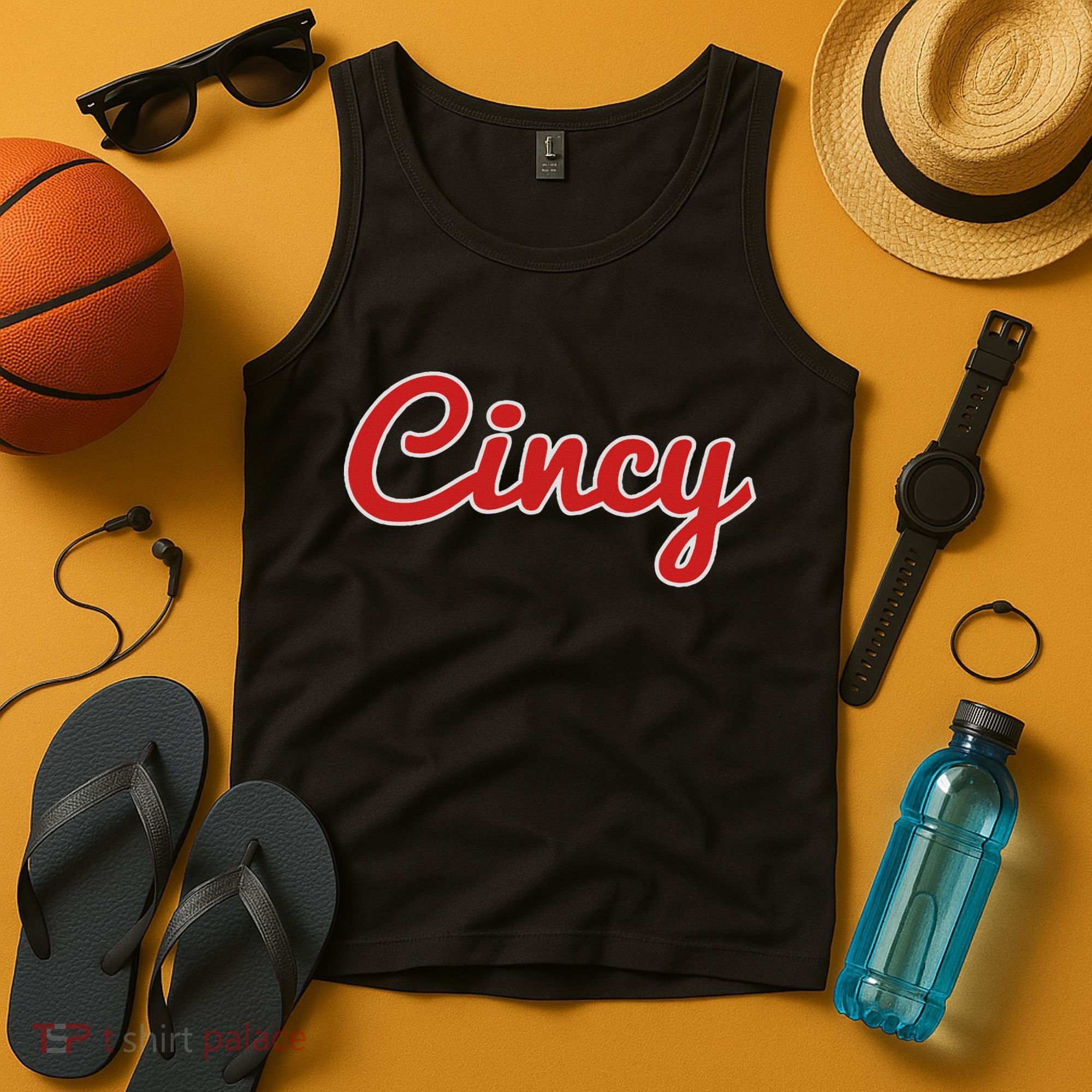 Cincinnati Ohio Classic Red Script Cincy City Tank Top