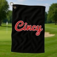 Cincinnati Ohio Classic Red Script Cincy City Golf Towel thumb 1