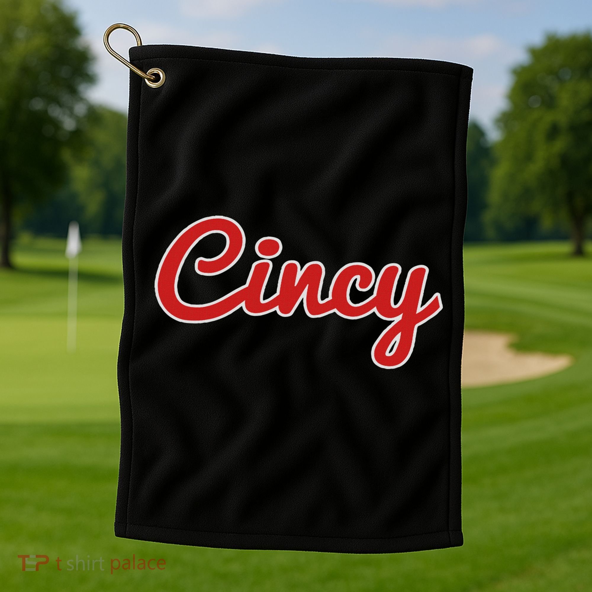 Cincinnati Ohio Classic Red Script Cincy City Golf Towel