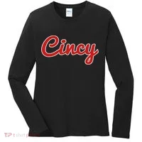 Cincinnati Ohio Classic Red Script Cincy City Women's Long Sleeve Shirt thumb 0
