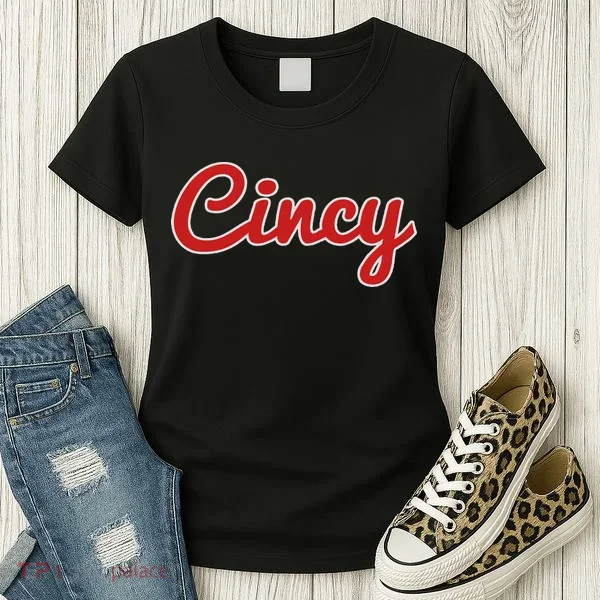 Cincinnati Ohio Classic Red Script Cincy City Women's T-Shirt