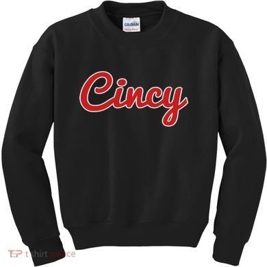 Cincinnati Ohio Classic Red Script Cincy City Kids Sweatshirt
