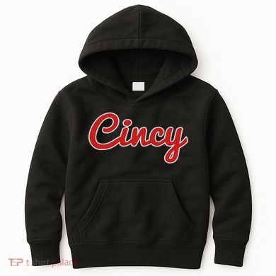Cincinnati Ohio Classic Red Script Cincy City Kids Hoodie