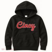 Cincinnati Ohio Classic Red Script Cincy City Kids Hoodie thumb 0