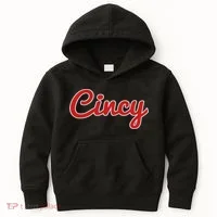 Cincinnati Ohio Classic Red Script Cincy City Kids Hoodie thumb 0