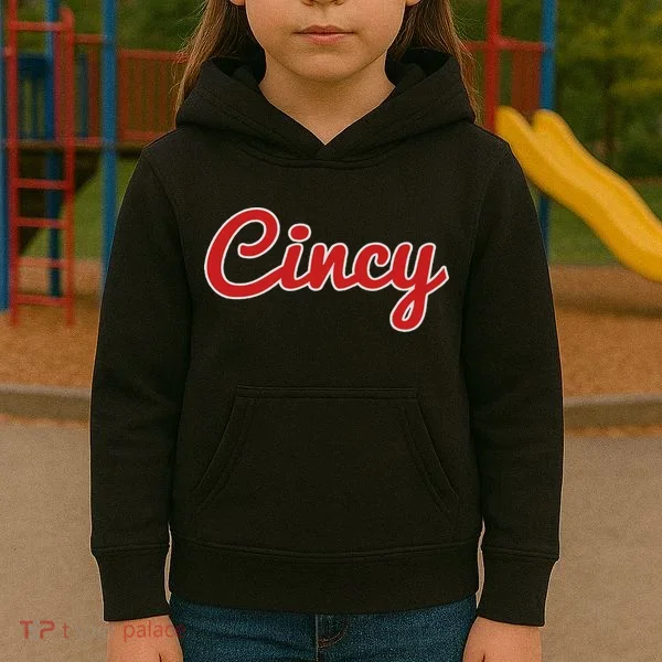 Cincinnati Ohio Classic Red Script Cincy City Kids Hoodie