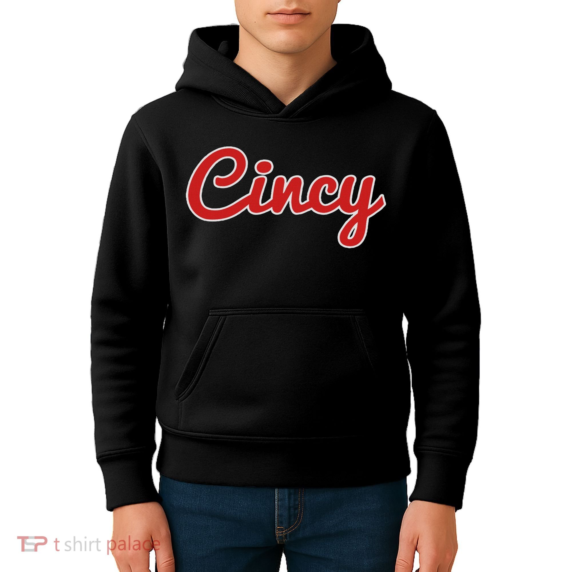 Cincinnati Ohio Classic Red Script Cincy City Kids Hoodie
