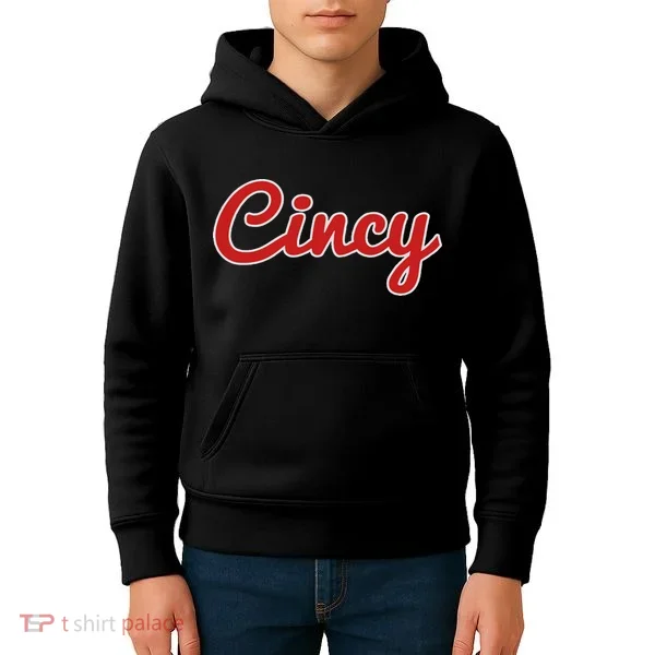 Cincinnati Ohio Classic Red Script Cincy City Kids Hoodie